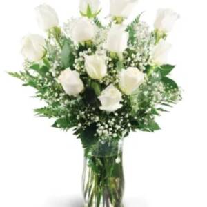Dozen White Roses