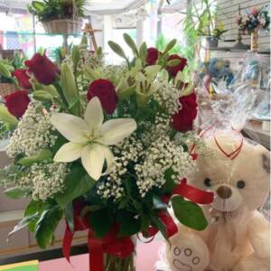 Florist's Choice For Romance - Teddy Bear Not Included
